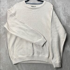 EDDIE BAUER | XXL MENS | LONG SLEEVE CREW KNIT SWEATER in CREAM TAN